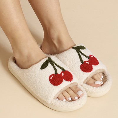 Cherry open toe slippers