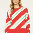  Fuzzy Candy Cane Sweater