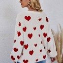  Fuzzy all over heart sweater