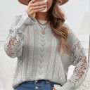Small Gray Lacey long sleeve top