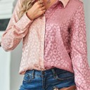  Satin leopard print button down shirt