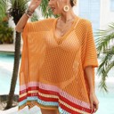 Orange Miss Sparkling Open knit cover up