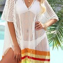 White Miss Sparkling Open knit cover up