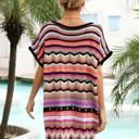  Miss Sparkling Knit Striped Cover Up Dress