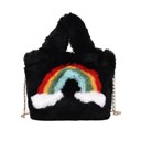  Fuzzy rainbow handbag