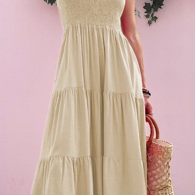 Solid One-Shoulder Dress