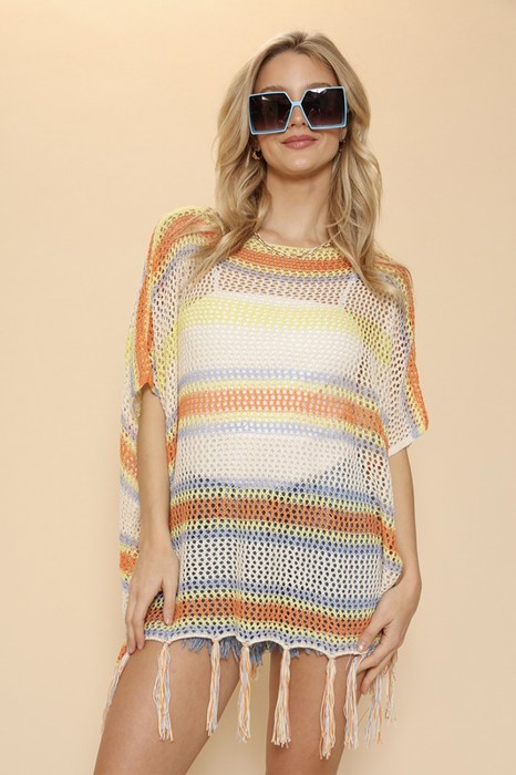 Miss Sparkling Stripe cover up top