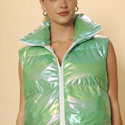 Metallic puffer vest