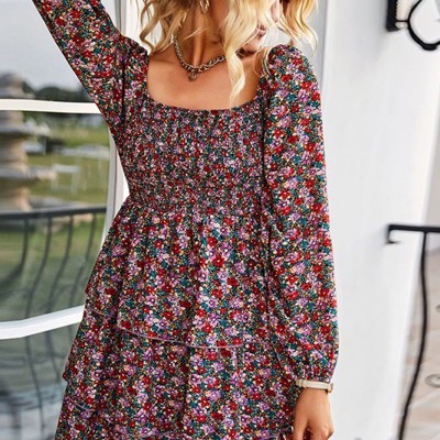 Long sleeve floral dress