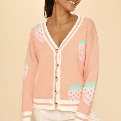 Strawberry knit cardigan