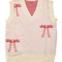 Small Pink All over bow knit vest