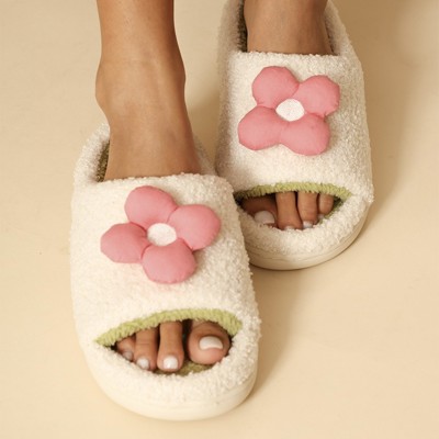 Puffy flower slippers