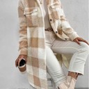  Sherpa plaid long coat