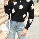 Small Black Flower sweater