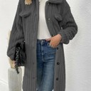 Small Gray Long sherpa coat