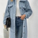 Small Blue Long sherpa coat