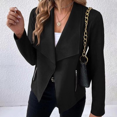 Faux suede blazer