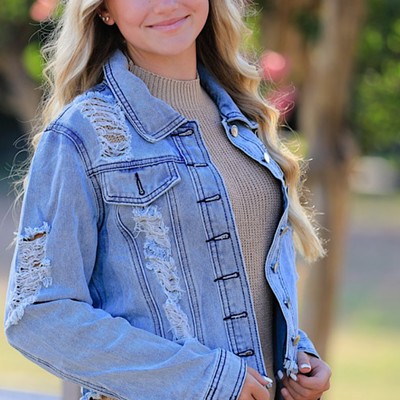 Cropped denim jacket