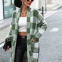  Checkered long cardigan