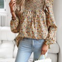  Long sleeve floral blouse
