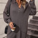 Small Gray Long sleeve ribbed knit dress
