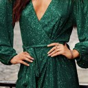  Sequin Wrap Dress