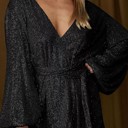  Sequin Wrap Dress