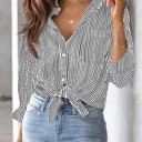 Small Black Striped button down shirt