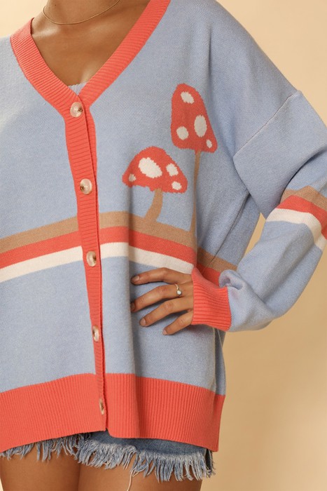 Retro mushroom cardigan