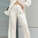  Leopard print 2 piece pants set