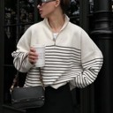  Striped half zip sweatshirt