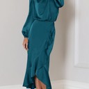  Satin long sleeve dress