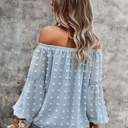 Large Blue Off shoulder dotted top 