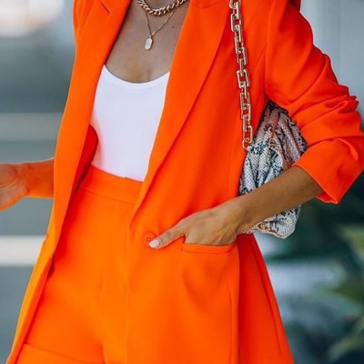 Two piece blazer and shorts set