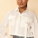  Cropped button front top