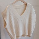 Small Beige Cropped sleeveless ribbed vest