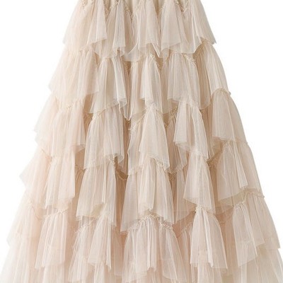 Tiered chiffon midi skirt