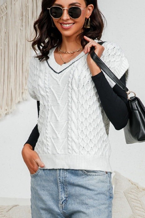 Cropped knit sweater vest