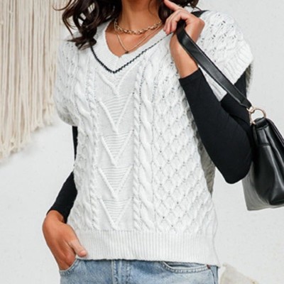 Cropped knit sweater vest
