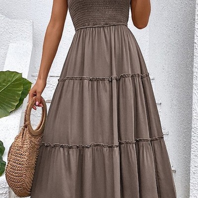 Smocked midi dress