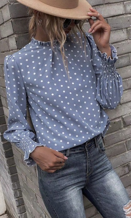 Polka Dot Print Blouse