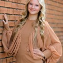  Puff mesh long sleeve top