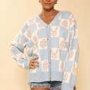  Easter bunny check cardigan
