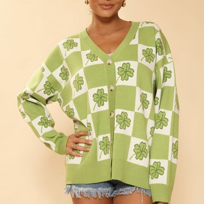 Shamrock check cardigan