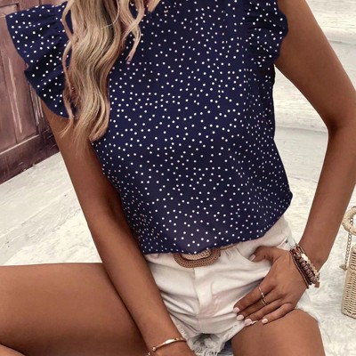Ruffled Dotted Blouse