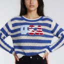 Blue Multi Small Miss Sparkling USA Cover-up top