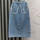  Distressed Denim Skirt