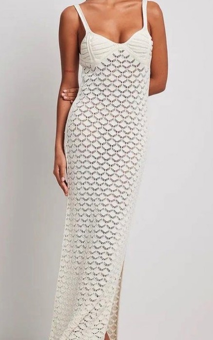 Crochet Knitted Maxi Dress cover up