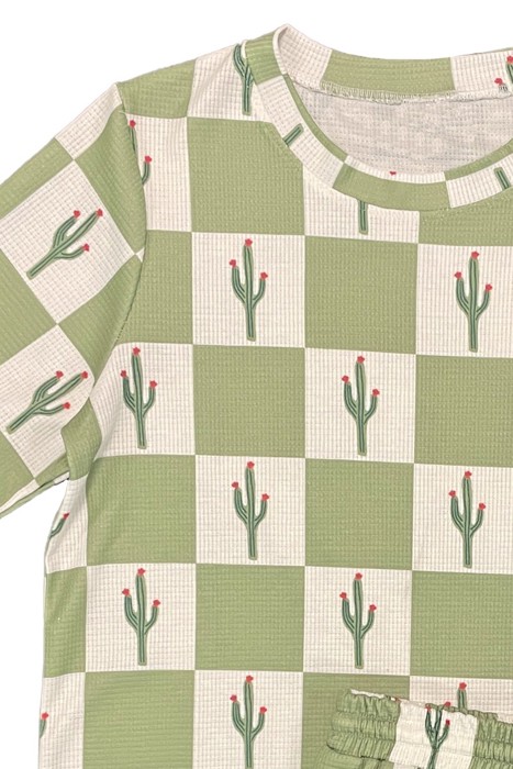 Printed cactus check lounge set