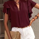 Small Red Ruffle blouse